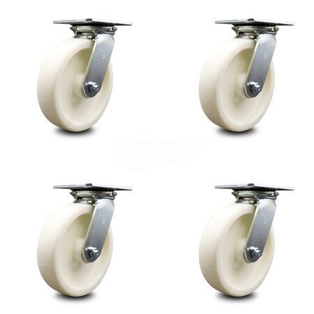 Service Caster 8 Inch Heavy Duty Nylon Caster Set with Ball Bearings, 4PK SCC-35S820-NYB-4